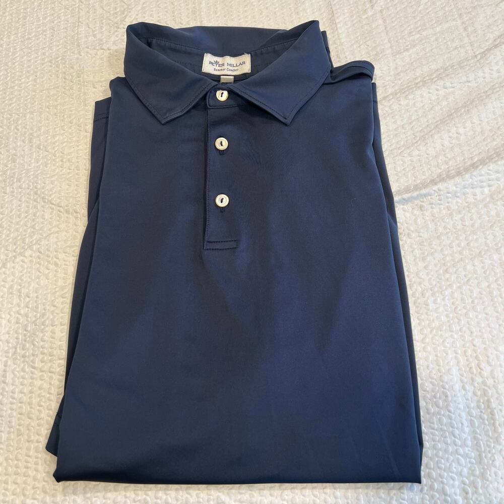 Peter Millar navy blue polo shirt men large
